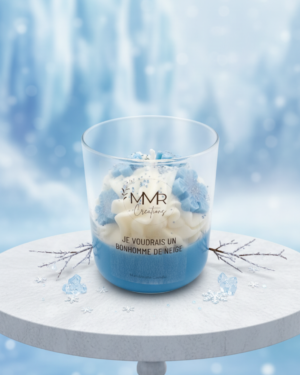Bougie « Je voudrais un bonhomme de neige »
